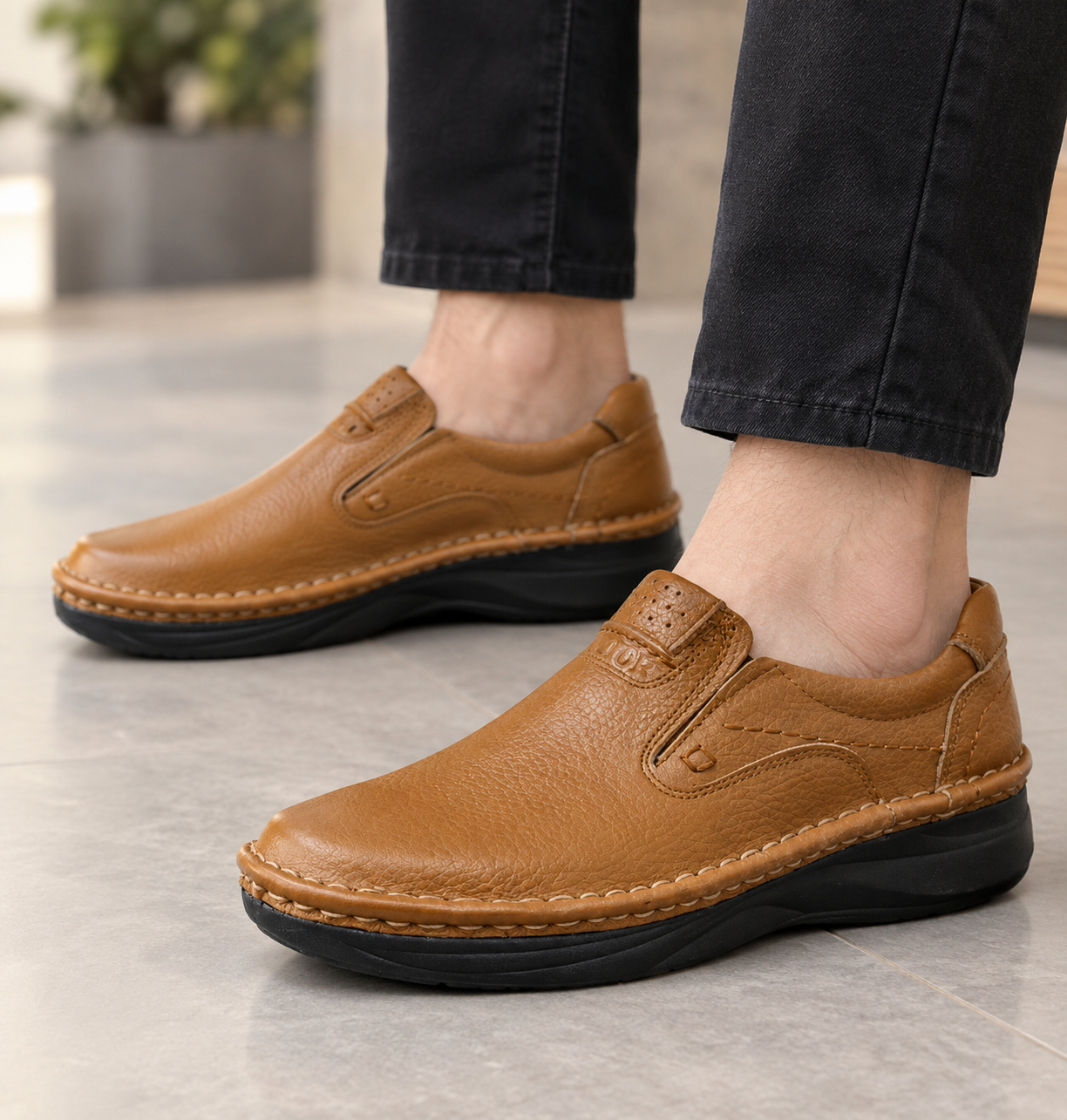 کفش پیاده رویی مردانه تمام چرم طبی اصل کد 319