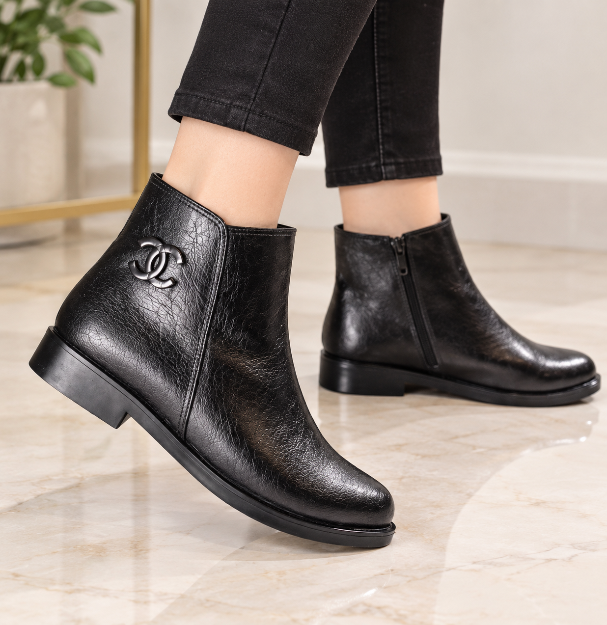 نیم بوت زنانه طبی شفاطب نوین مدل لوسکی زیره پی یو سبک و کفی طبی کد ۲۷۸