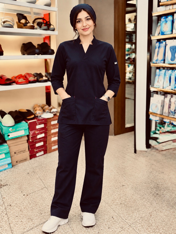 ست اسکراب و شلوار زنانه پزشکی سورمهای کد